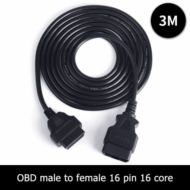 30cm 50cm 1.5m 3m 5M 10M 15m OBD male to female 16 core extension cable OBD2  16pin diagnostic tool extension cable