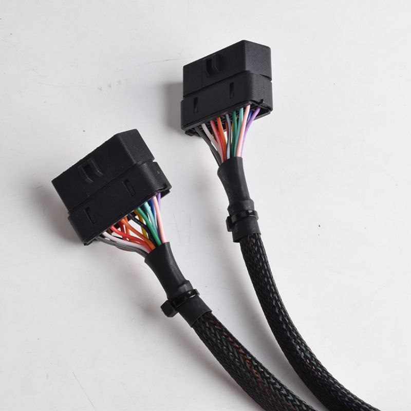 Automobile OBD2 one to two extension cable obd2 16pin 1 to 2 splitter Y cable