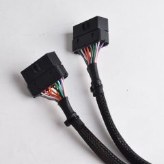 Automobile OBD2 one to two extension cable obd2 16pin 1 to 2 splitter Y cable