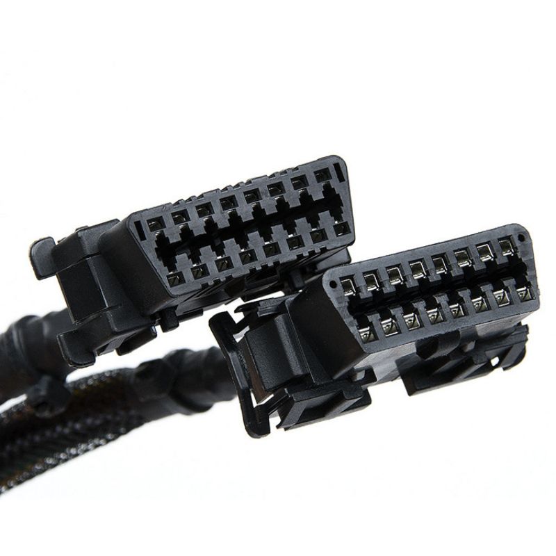 30CM Military cable OBD2 one in two extension cable, automotive computer connection conversion plug 16 pin  male and female  cable