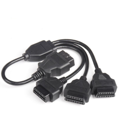 50cm Automotive OBD2 straight 1 to 3 splitter cable OBD 16 pin 16 core one to three adapter extension cable