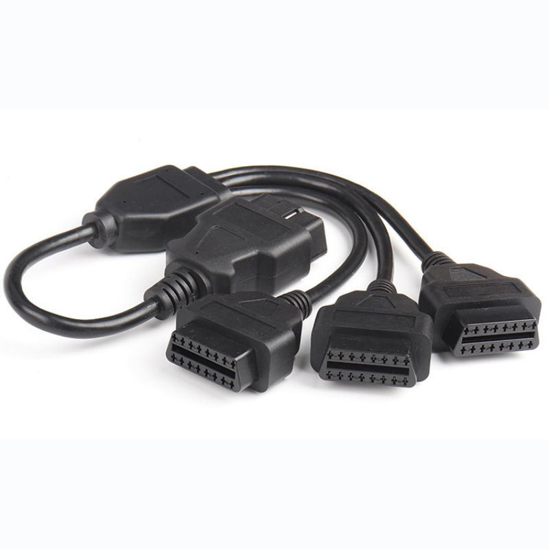 50cm Automotive OBD2 straight 1 to 3 splitter cable OBD 16 pin 16 core one to three adapter extension cable