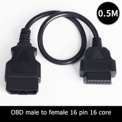30cm 50cm 1.5m 3m 5M 10M 15m OBD male to female 16 core extension cable OBD2  16pin diagnostic tool extension cable