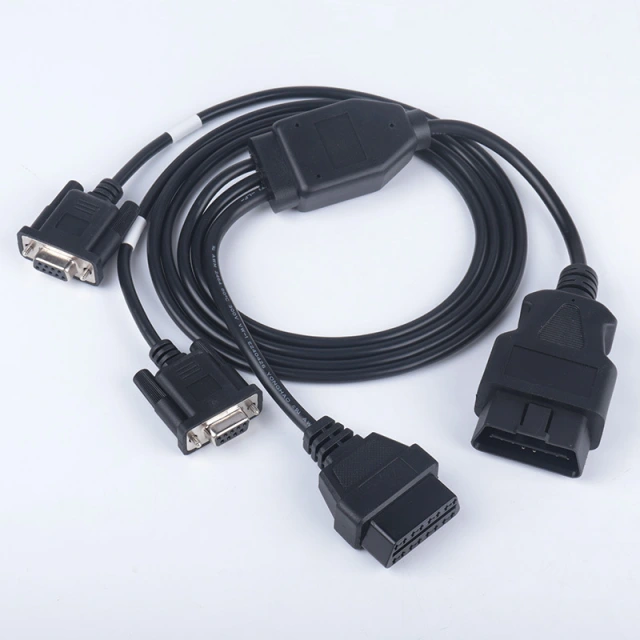 OBD2 male  to 2 DB9 and OBD female  CABLE  Serial RS232  OBD2 diagnostic tool connection cable