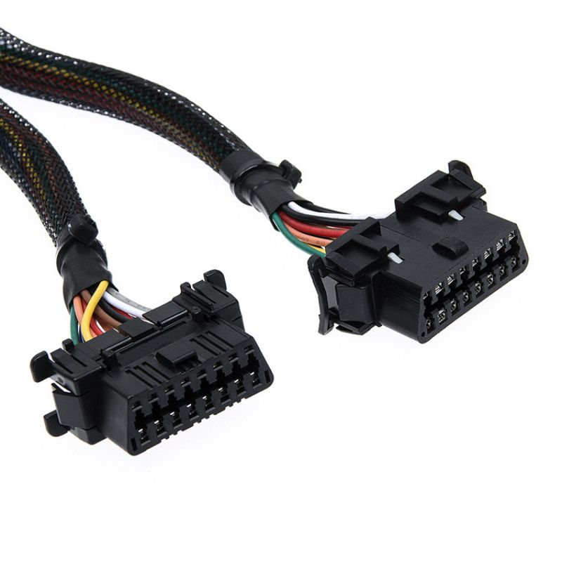 30CM Military cable OBD2 one in two extension cable, automotive computer connection conversion plug 16 pin  male and female  cable