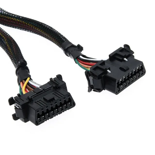 30CM Military cable OBD2 one in two extension cable, automotive computer connection conversion plug 16 pin  male and female  cable