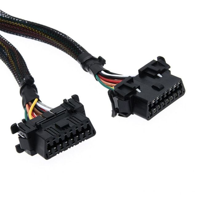 30CM Military cable OBD2 one in two extension cable, automotive computer connection conversion plug 16 pin  male and female  cable