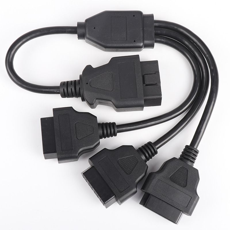 50cm Automotive OBD2 straight 1 to 3 splitter cable OBD 16 pin 16 core one to three adapter extension cable