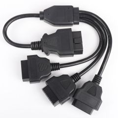 50cm Automotive OBD2 straight 1 to 3 splitter cable OBD 16 pin 16 core one to three adapter extension cable