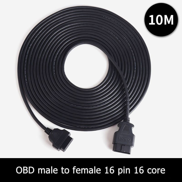 30cm 50cm 1.5m 3m 5M 10M 15m OBD male to female 16 core extension cable OBD2  16pin diagnostic tool extension cable