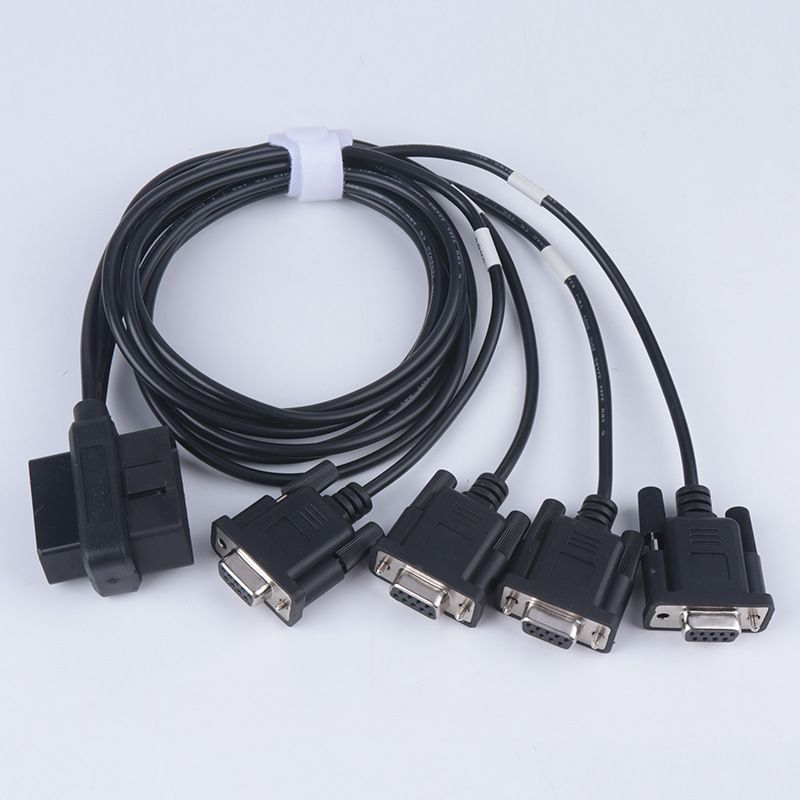 1M OBD2 male and female to 4 DB9 female cable serial RS232 OBD2 cable