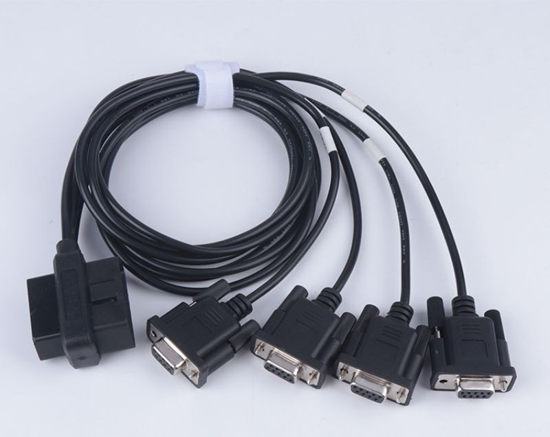 1M OBD2 male and female to 4 DB9 female cable serial RS232 OBD2 cable