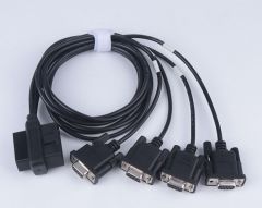 1M OBD2 male and female to 4 DB9 female cable serial RS232 OBD2 cable