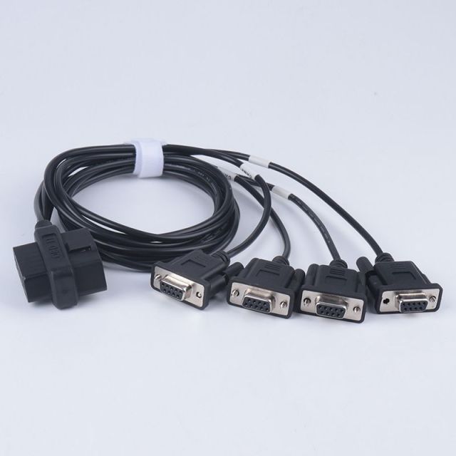 1M OBD2 male and female to 4 DB9 female cable serial RS232 OBD2 cable