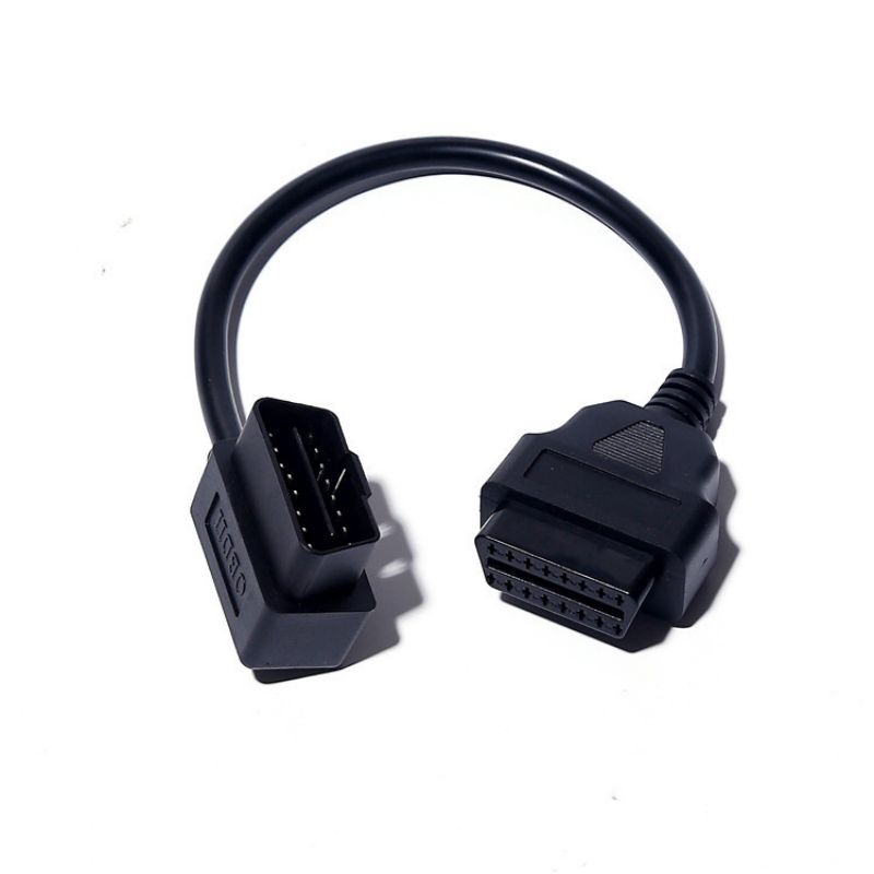 30cm OBD2 diagnostic tool cable  L-shaped elbow right angled 16pin extension cable vehicle mounted ELM327 connection cable