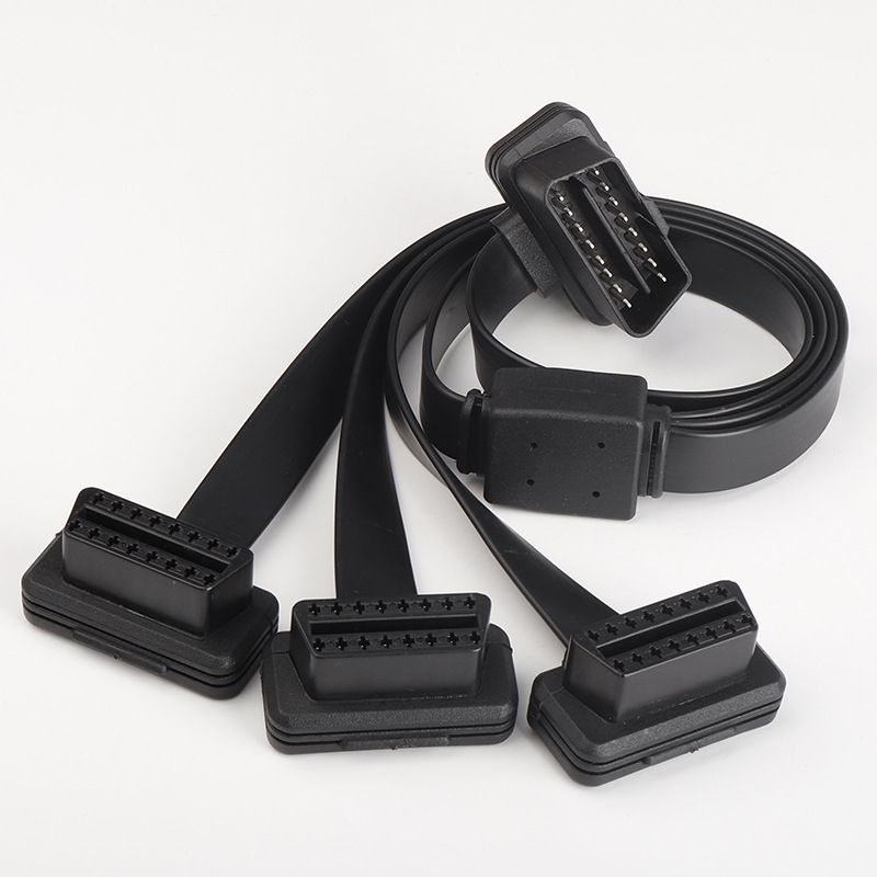 50cm Automobile OBD2 one  to three   flat  16 core  cable OBD2 adapter extension cable
