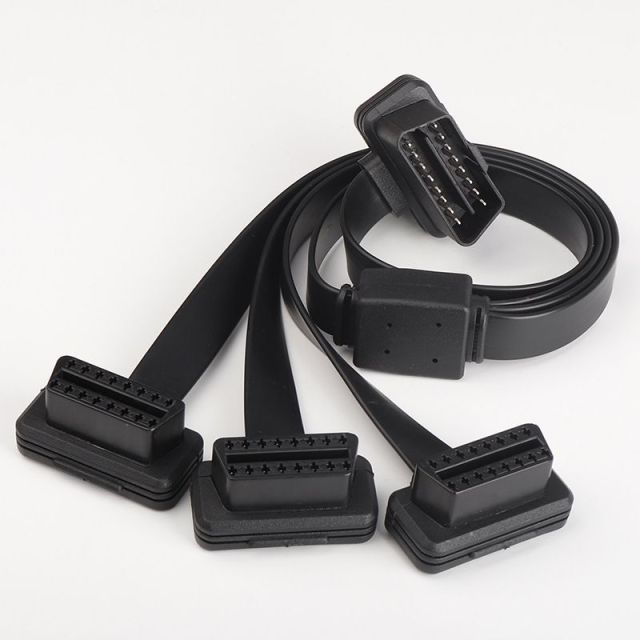 50cm Automobile OBD2 one  to three   flat  16 core  cable OBD2 adapter extension cable