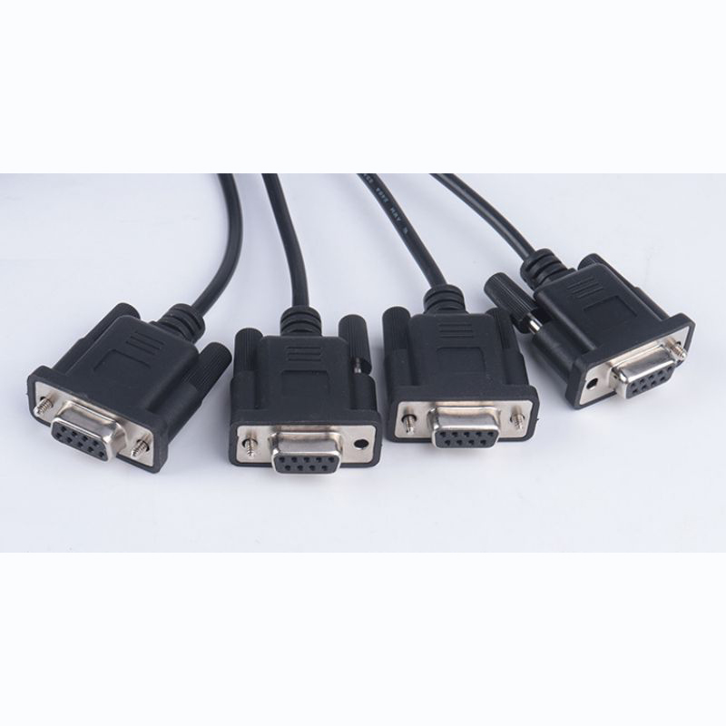 1M OBD2 male and female to 4 DB9 female cable serial RS232 OBD2 cable