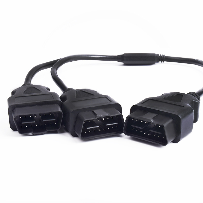 OBD2 16 pin 16 core male to 2  male OBD2 cable  OBDII  splitter y  cable