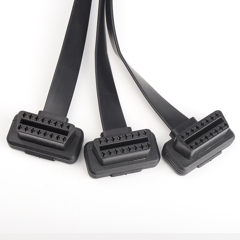 50cm Automobile OBD2 one  to three   flat  16 core  cable OBD2 adapter extension cable