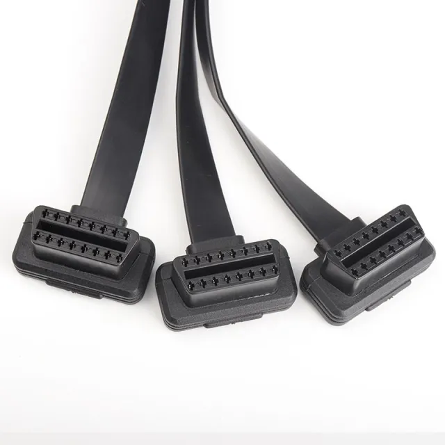 50cm Automobile OBD2 one  to three   flat  16 core  cable OBD2 adapter extension cable