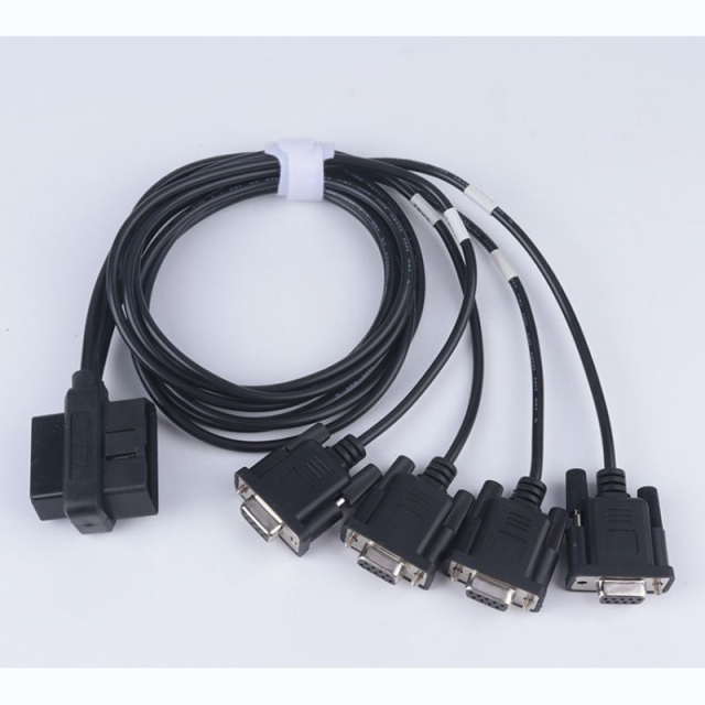 1M OBD2 male and female to 4 DB9 female cable serial RS232 OBD2 cable