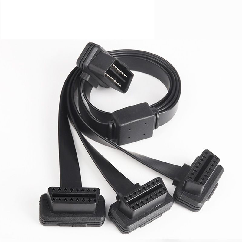 50cm Automobile OBD2 one  to three   flat  16 core  cable OBD2 adapter extension cable