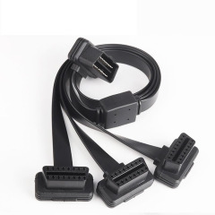 50cm Automobile OBD2 one  to three   flat  16 core  cable OBD2 adapter extension cable