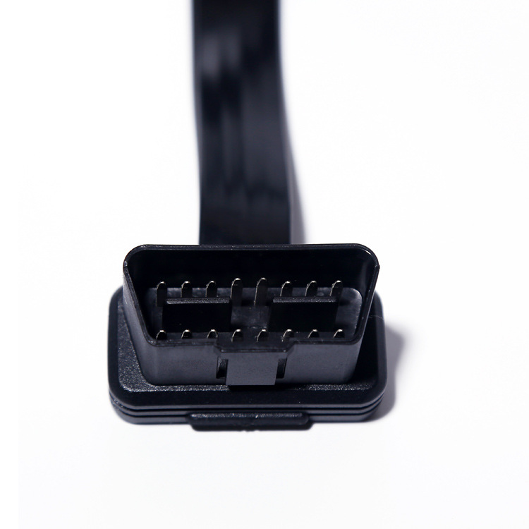50cm Automotive OBD2 elbow one to two adapter cable, OBD2 flat 16 pin 16 core one to two extension cable