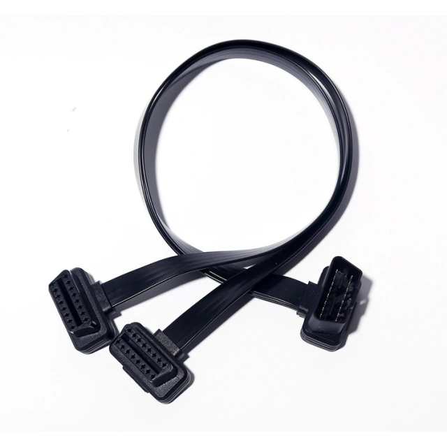 50cm Automotive OBD2 elbow one to two adapter cable, OBD2 flat 16 pin 16 core one to two extension cable