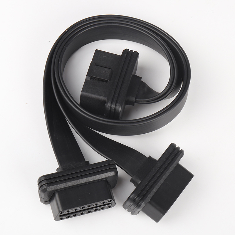 50CM Car OBD2 one to two adapter extension cable, OBD2 flat wire 16 core  one to two  cable