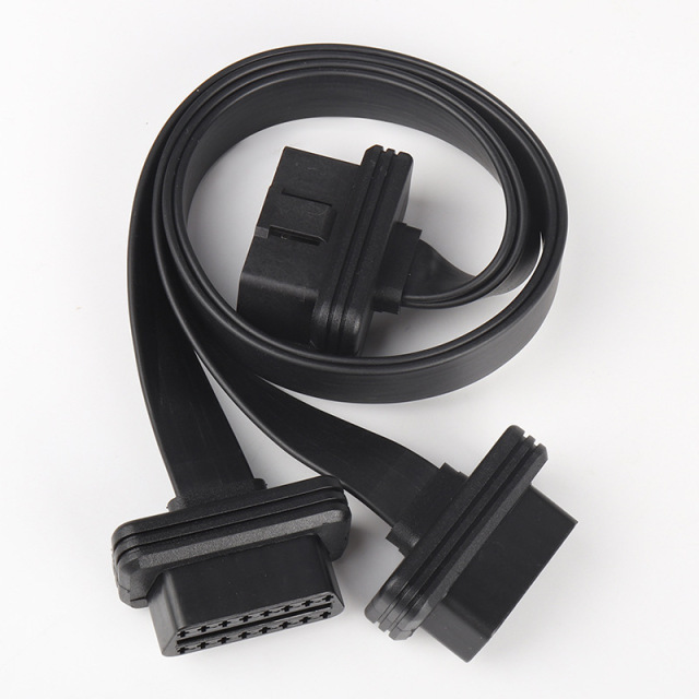 50CM Car OBD2 one to two adapter extension cable, OBD2 flat wire 16 core  one to two  cable