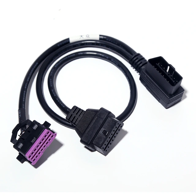  50CM car OBD2 one to  two extension cable for  Volkswagen Audi Skoda 