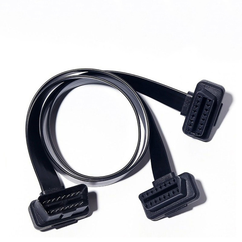 50cm Automotive OBD2 elbow one to two adapter cable, OBD2 flat 16 pin 16 core one to two extension cable