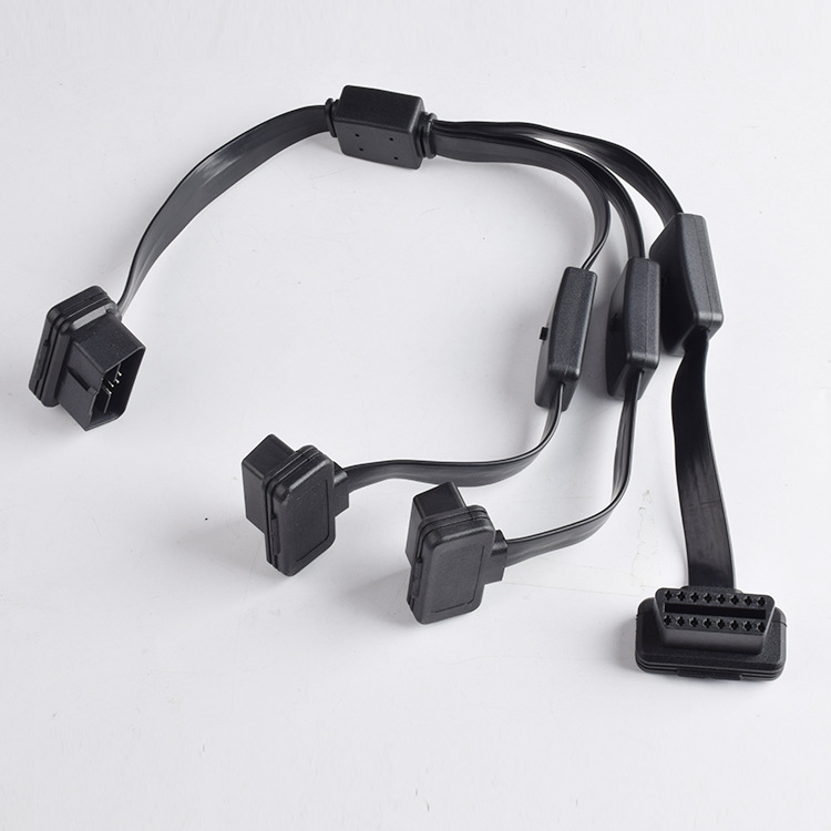 60cm OBD2 16 pin 16 core 1/3 extension cable with independent switch