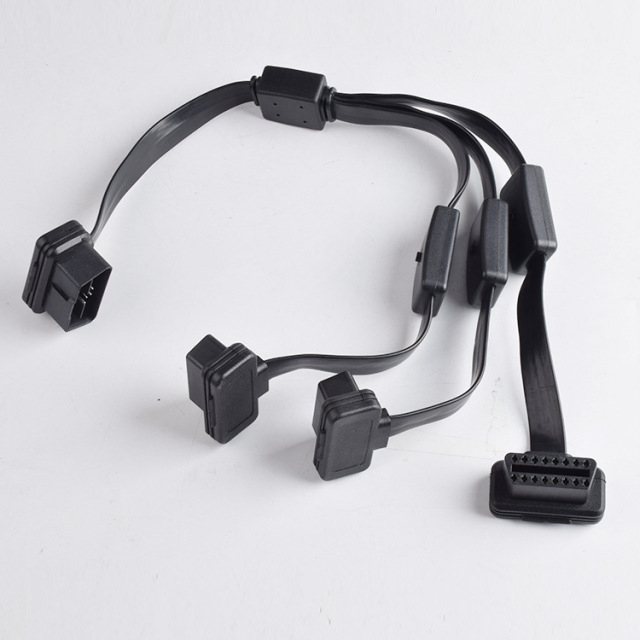 60cm OBD2 16 pin 16 core 1/3 extension cable with independent switch