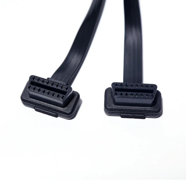 50cm Automotive OBD2 elbow one to two adapter cable, OBD2 flat 16 pin 16 core one to two extension cable