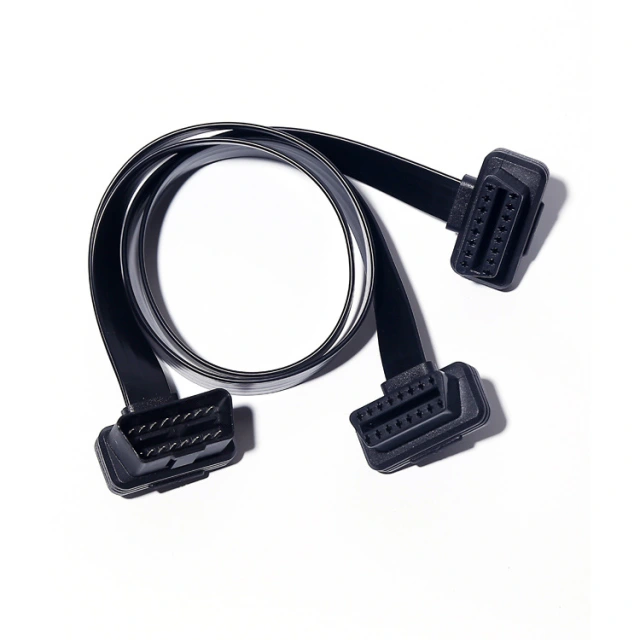 50cm Automotive OBD2 elbow one to two adapter cable, OBD2 flat 16 pin 16 core one to two extension cable