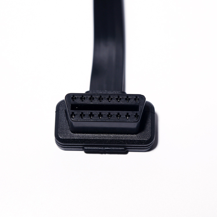 50cm Automotive OBD2 elbow one to two adapter cable, OBD2 flat 16 pin 16 core one to two extension cable