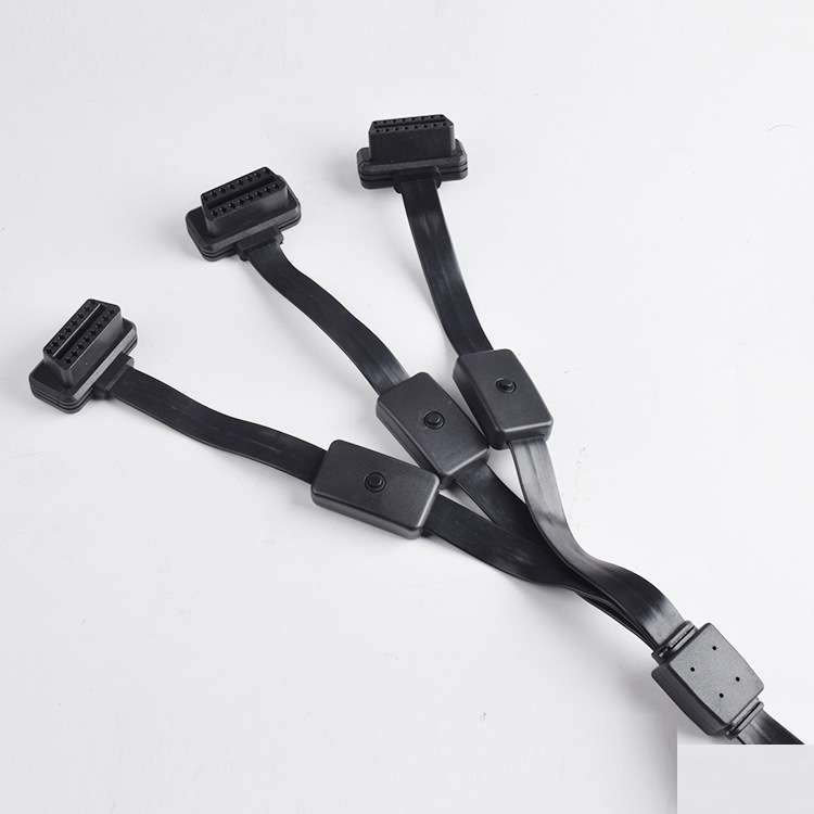 60cm OBD2 16 pin 16 core 1/3 extension cable with independent switch