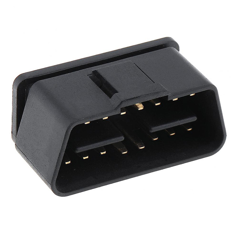 OBD2 16pin male gold-plated connector  90 degree right bending  OBD 16pin  plug  car truck obd2  plug