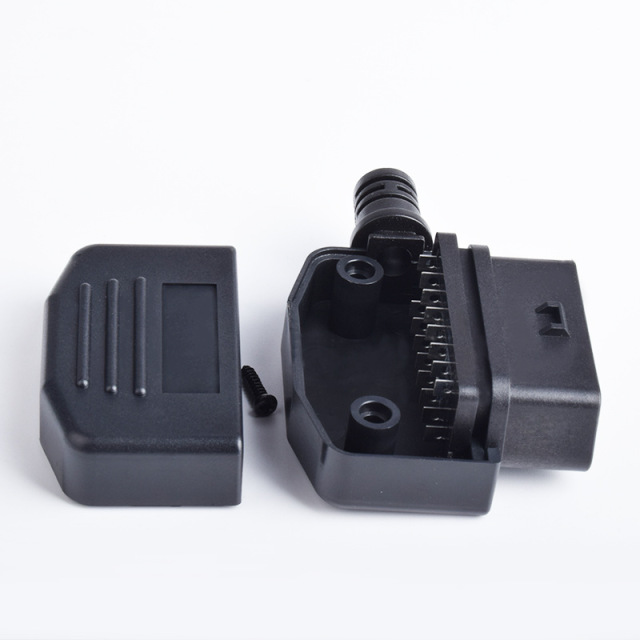 Automotive OBD2 female  diagnostic connector OBD plug OBD2 shell assembly side outlet