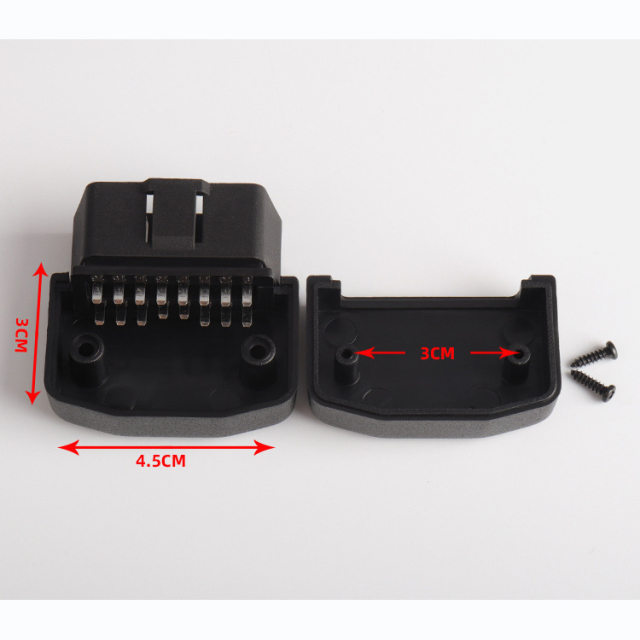 Car OBD2 male housing connector OBD plug+housing+screw J1962M plug  without outlet