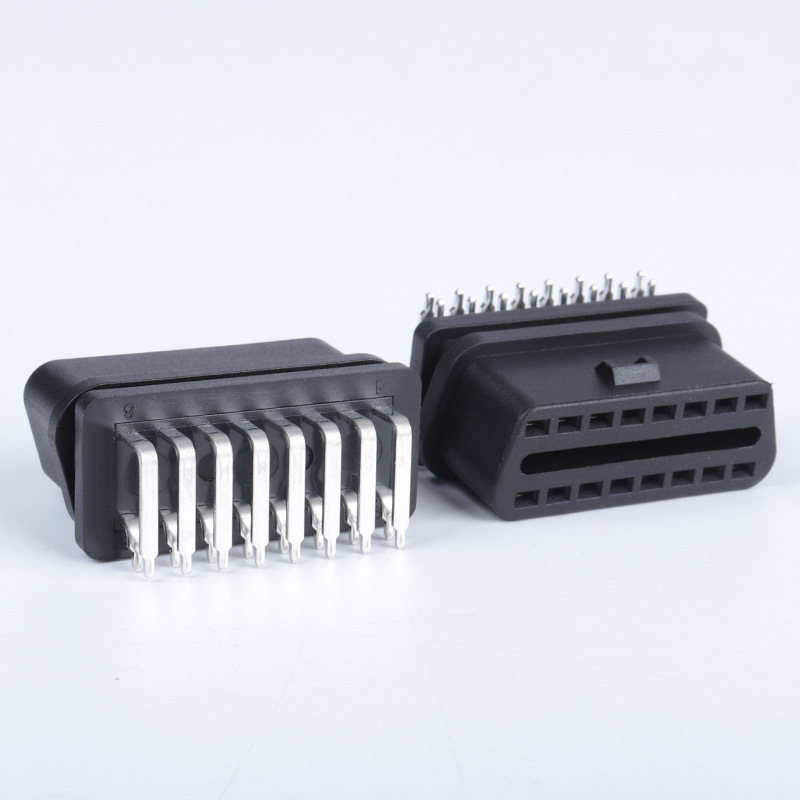 OBD2 16PIN 90 ° bent pin female connector OBD2 Female Plug J1962  female   plug