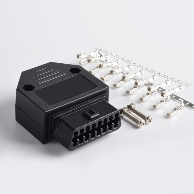 Automotive OBD2 16Pin female connector OBD plug+shell+terminal+screw