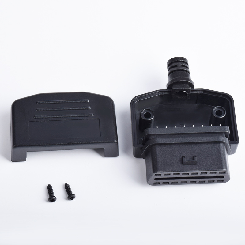 Automotive OBD2 female diagnostic connector OBD plug OBD2 shell assembly rear outlet