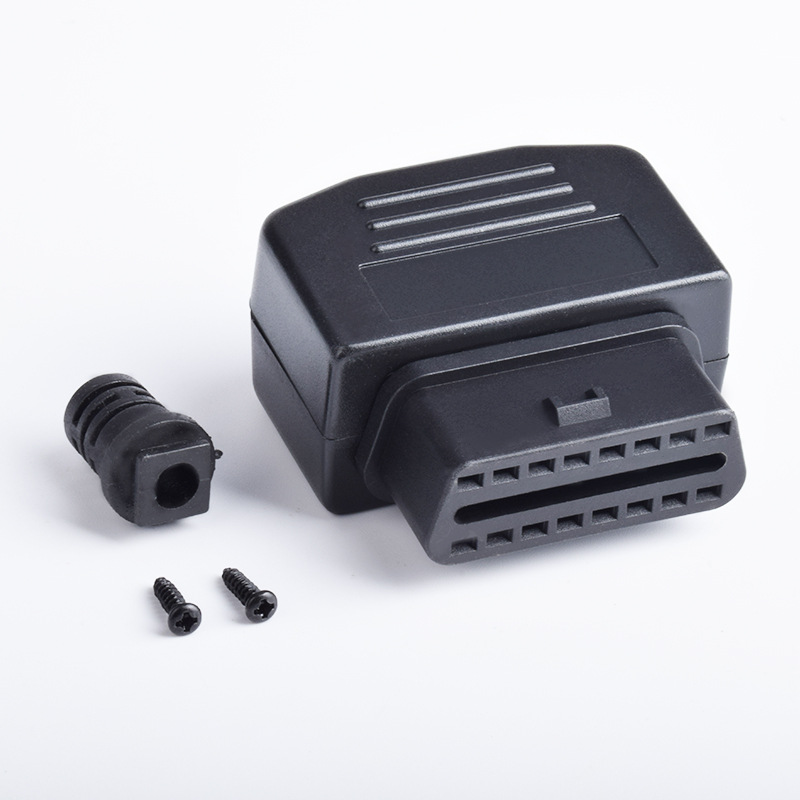 Automotive OBD2 female diagnostic connector OBD plug OBD2 shell assembly rear outlet