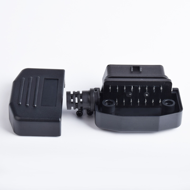 Automotive OBD2 female  diagnostic connector OBD plug OBD2 shell assembly side outlet