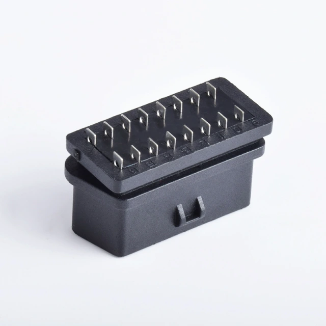Automotive OBD2  16 pin  female connector OBD plug diagnostic interface with optional housing