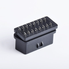 Automotive OBD2  16 pin  female connector OBD plug diagnostic interface with optional housing